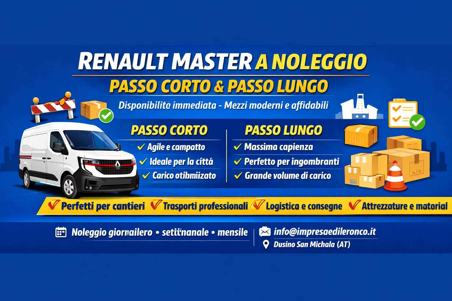 🚐 Nuovi furgoni Renault Master disponibili a noleggio